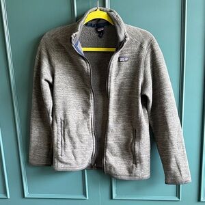 Patagonia Kids Gray Heather Full-Zip Fleece Jacket, boys XL 14